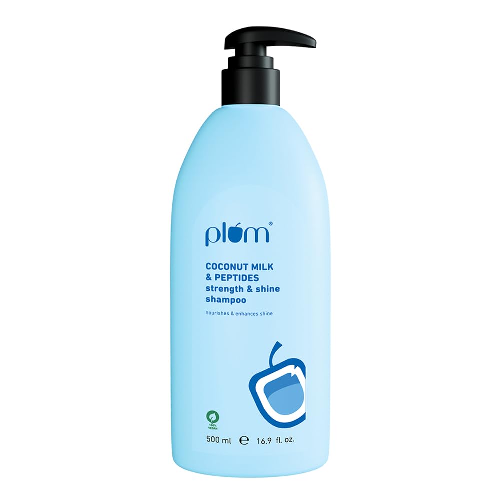 500 ml Plum coconut shampoo bottle with peptides for dry hair