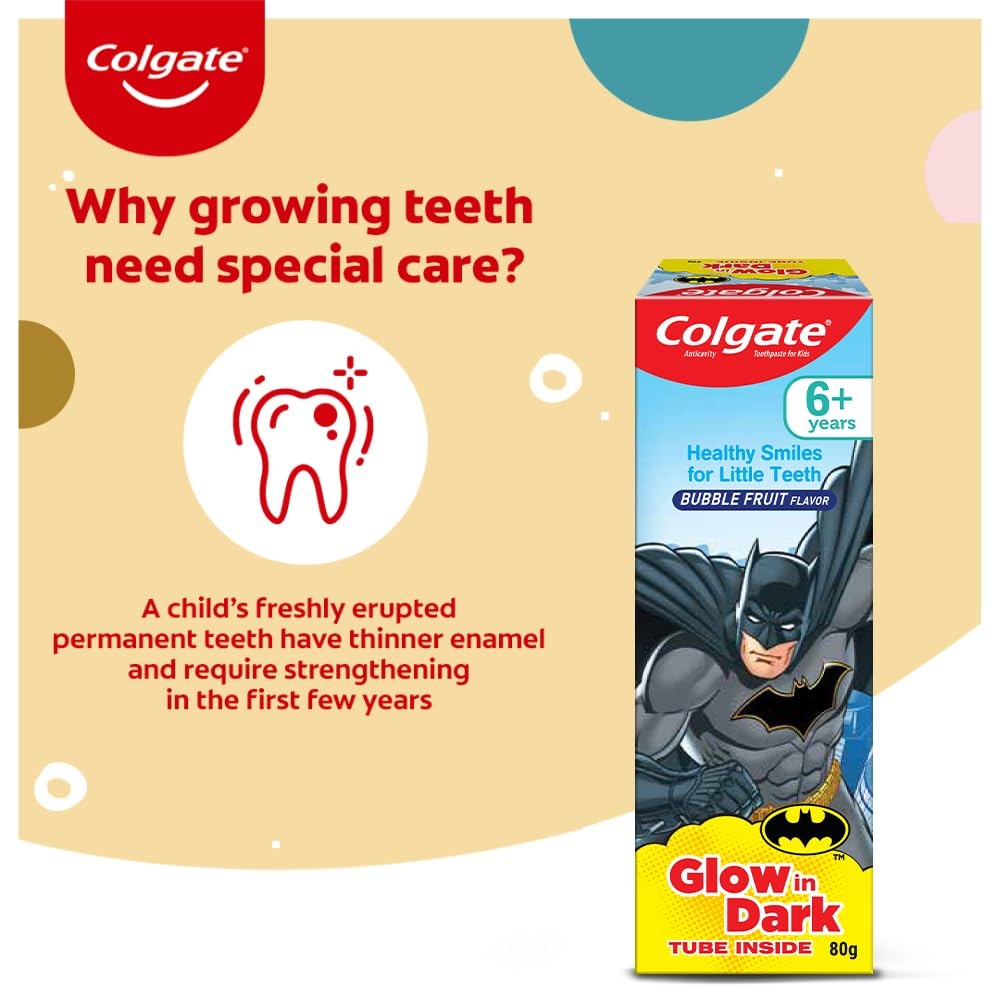 Colgate Batman Anticavity Toothpaste For Kids - 80g (Bubble Fruit Flavour) – view 3