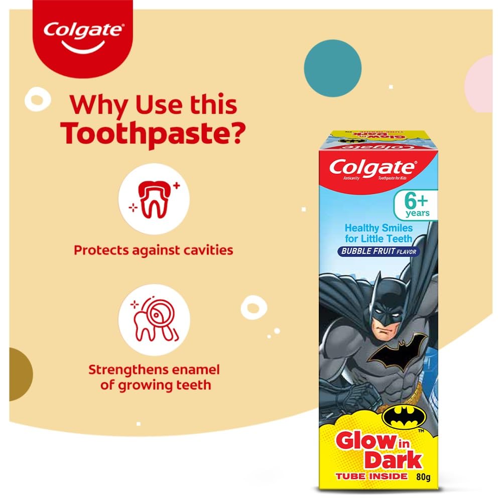 Colgate Batman Anticavity Toothpaste For Kids - 80g (Bubble Fruit Flavour) – view 4