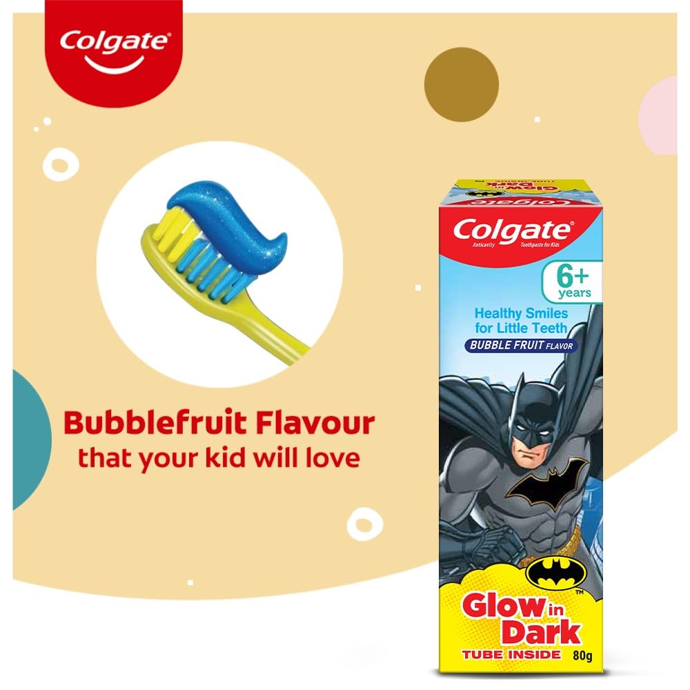 Colgate Batman Anticavity Toothpaste For Kids - 80g (Bubble Fruit Flavour) – view 5