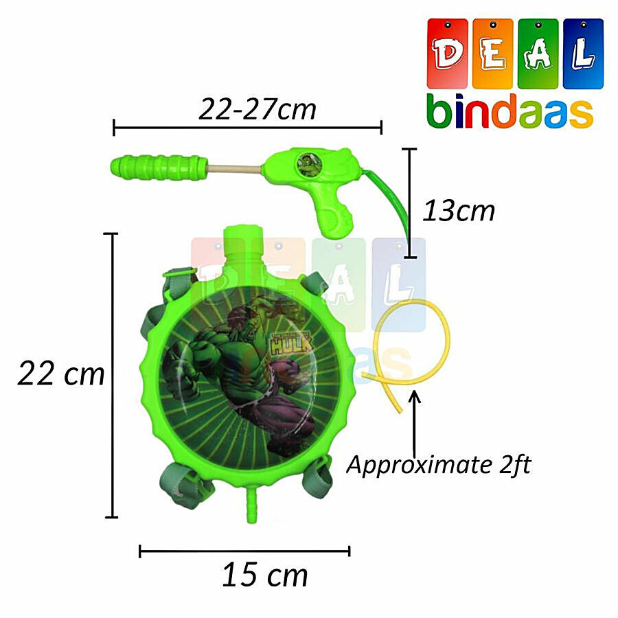 DealBindaas Holi Color/Gula Pichkari Water Gun Toy Backpack Tank - Assorted Colour & Design(Gttank04) 1 Pc – view 7