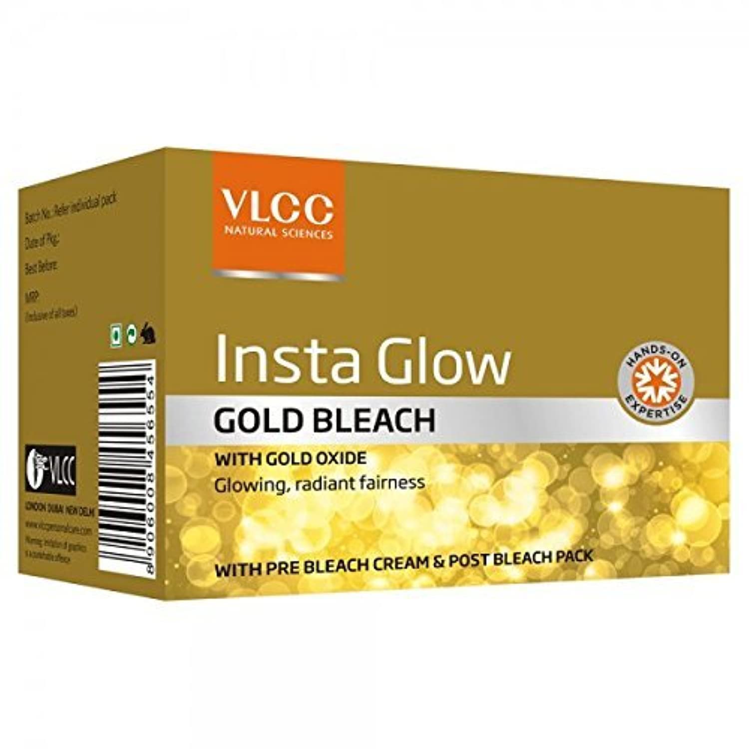 Boxed VLCC gold bleach twin pack for brightening care