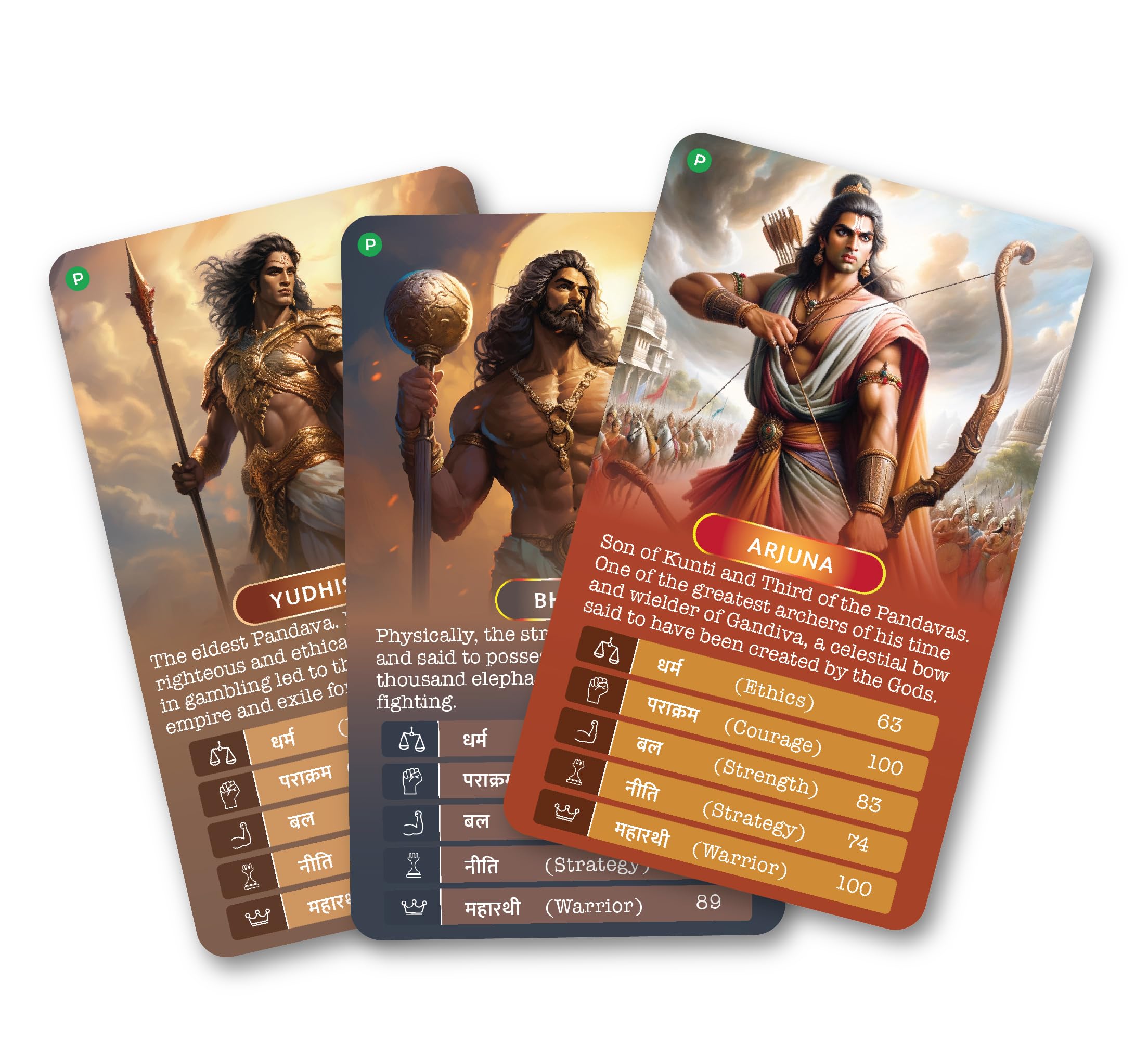 Kaizen MicroLessons Mahabharat Trump Cards for All Ages. Learn Indian Culture and Heritage While Playing – view 3