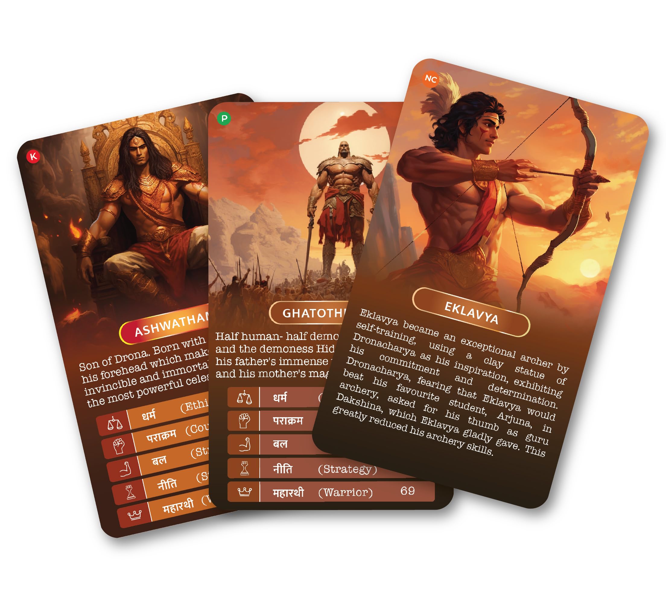 Kaizen MicroLessons Mahabharat Trump Cards for All Ages. Learn Indian Culture and Heritage While Playing – view 7