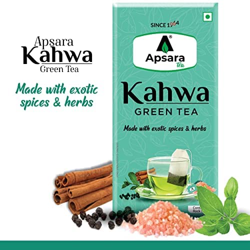 APSARA Detoxifying Kahwa Green Tea - 10 Tea Bags, Spiced Kashmiri Detoxifying Kahwa Green Tea, Natural Body Cleanse & Immunity Booster, Blended with Rock Salt, Tulsi, Cardamom, Cinnamon, Black Pepper, Ashwagandha Tea – view 5