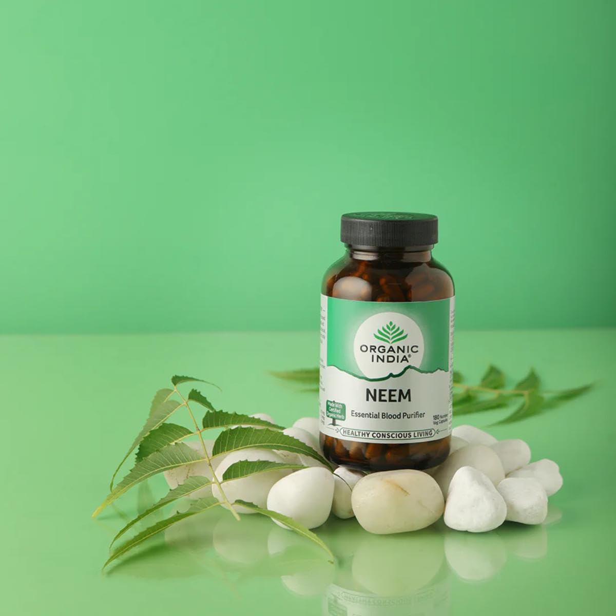 A TATA Product - Organic India Neem Blood Purifier - 180 Veg Capsules, Natural Blood Purifier, Plant-Based Anti-Bacterial, Anti-Viral, With Immunity Boosting Properties, GMP & NPOP Certified Organic – view 4