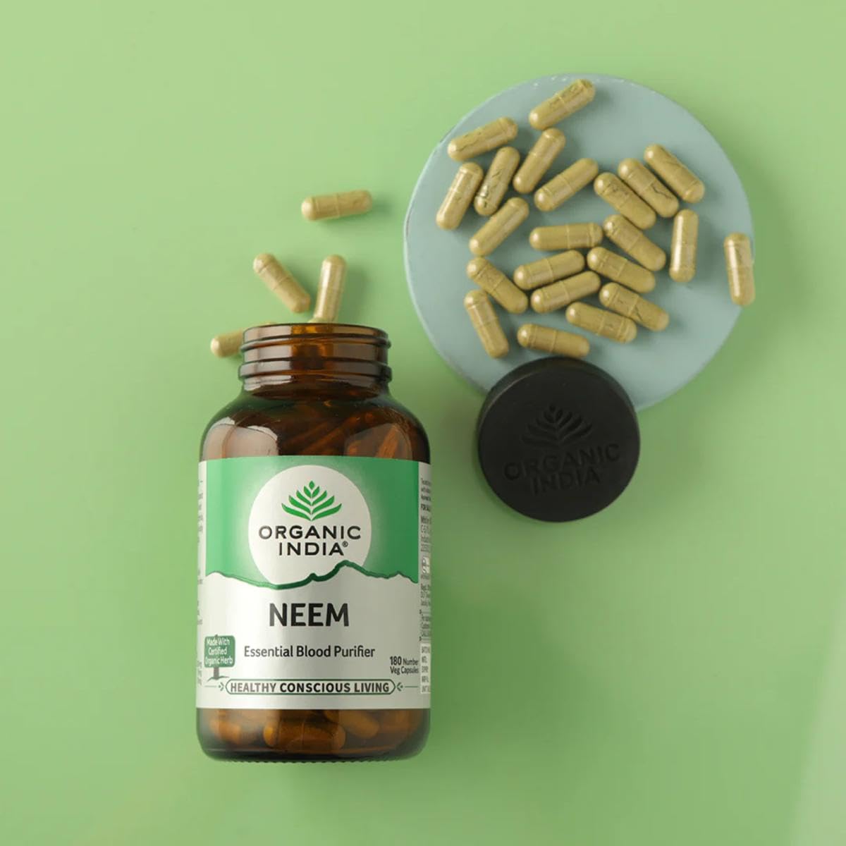 A TATA Product - Organic India Neem Blood Purifier - 180 Veg Capsules, Natural Blood Purifier, Plant-Based Anti-Bacterial, Anti-Viral, With Immunity Boosting Properties, GMP & NPOP Certified Organic – view 5
