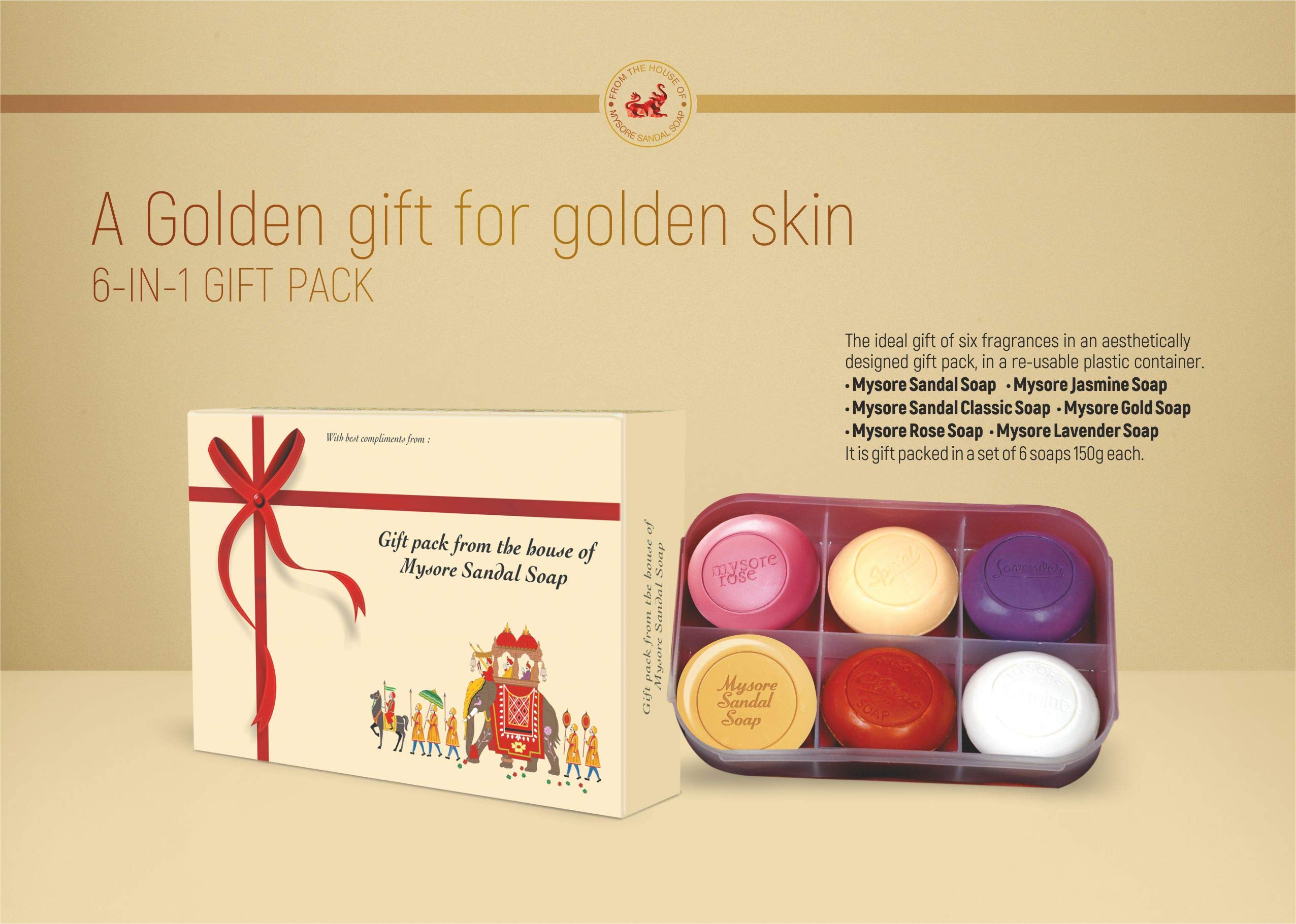 Mysore Sandal Soap Gift Pack, 150g - Pack of 6 – view 2
