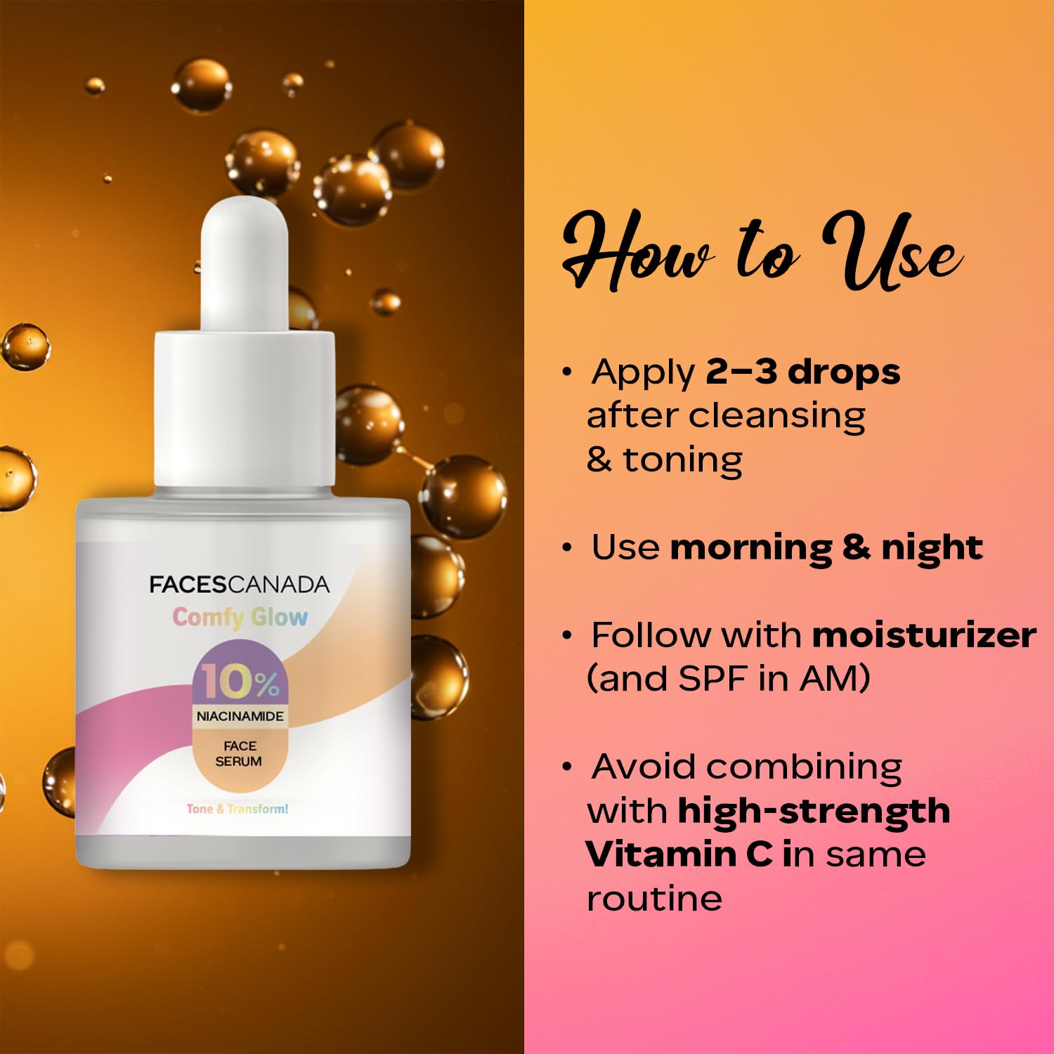 FACES CANADA Comfy Glow 10% Niacinamide Face Serum - 15ml – view 4