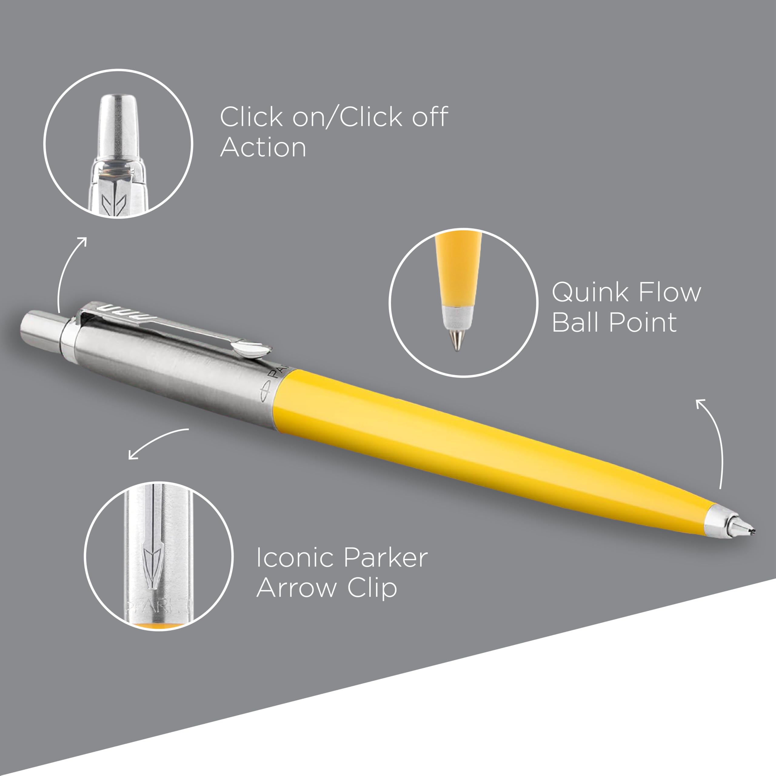 Parker Jotter Standard Chrome Trim Ball Pen and Notebook, Yellow Body, Blue Ink, Fine Point - Ideal Gift Set for Professionals and Students – view 2