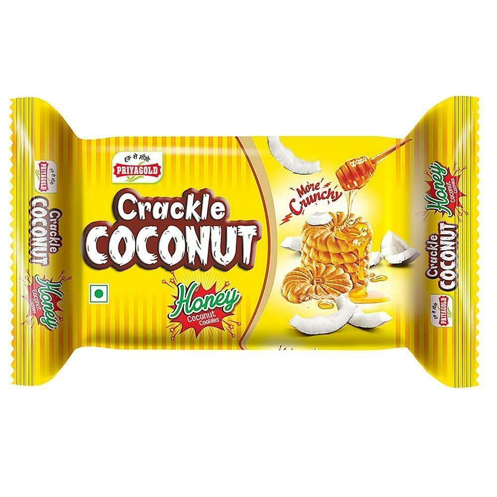 Yellow Priya Gold coconut honey cookie pouch front pack view