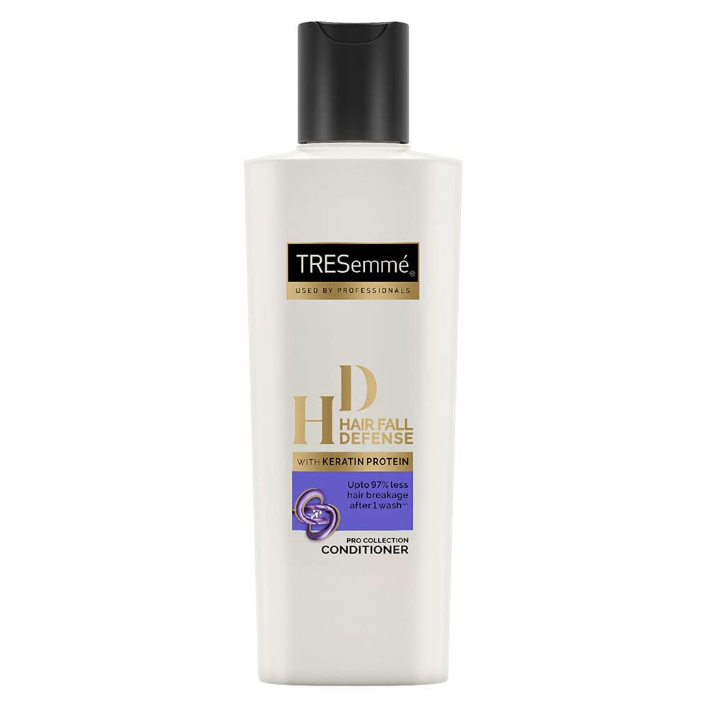 Front view of TRESemmé Hair Fall Defense Conditioner bottle