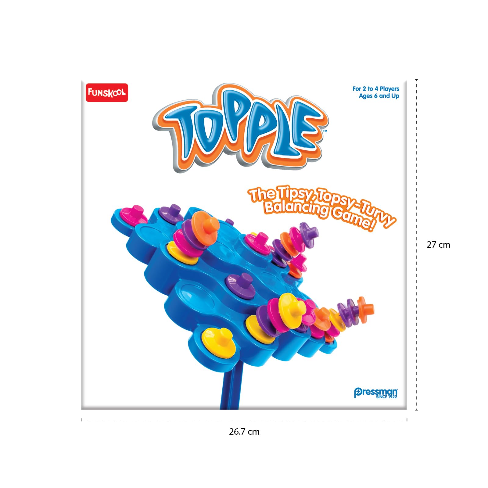 Funskool Games Topple, Strategy balancing and skill game, Stack 5 in a row, For Kids & Family, 2 - 4 players, Ages 6 and above – view 2