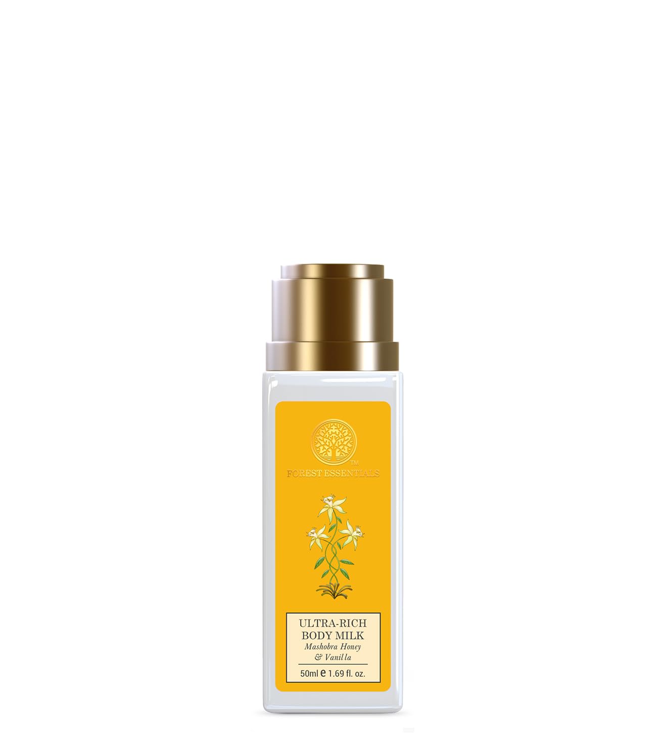 Travel size Forest Essentials body milk in honey and vanilla