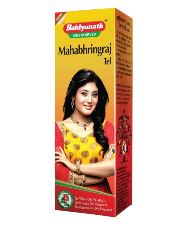 Baidyanath Ayurvedic Mahabhrangaraj Tel bottle with pure bhringraj