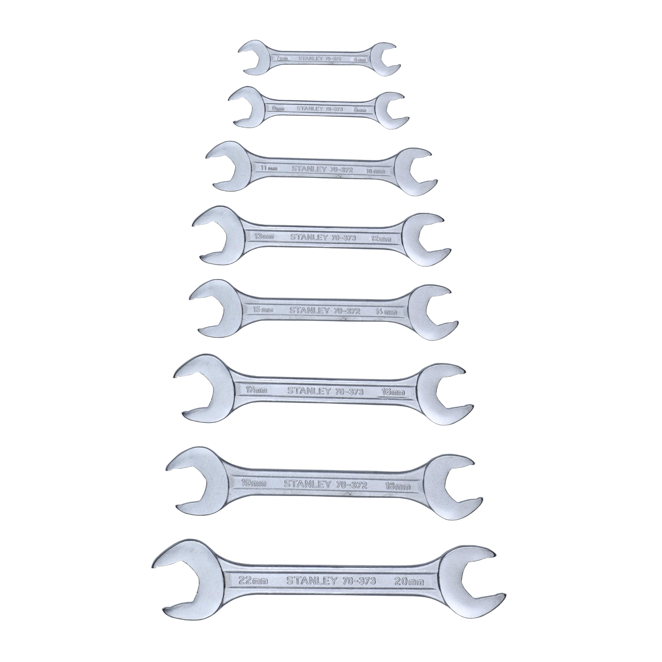 STANLEY 70-379E 8-piece Matte Finish Chrome Vanadium Steel Double Open-End Spanner Set with Maxi-Drive System, Anti-Slip & Anti-Corrosion properties, GREY – view 2