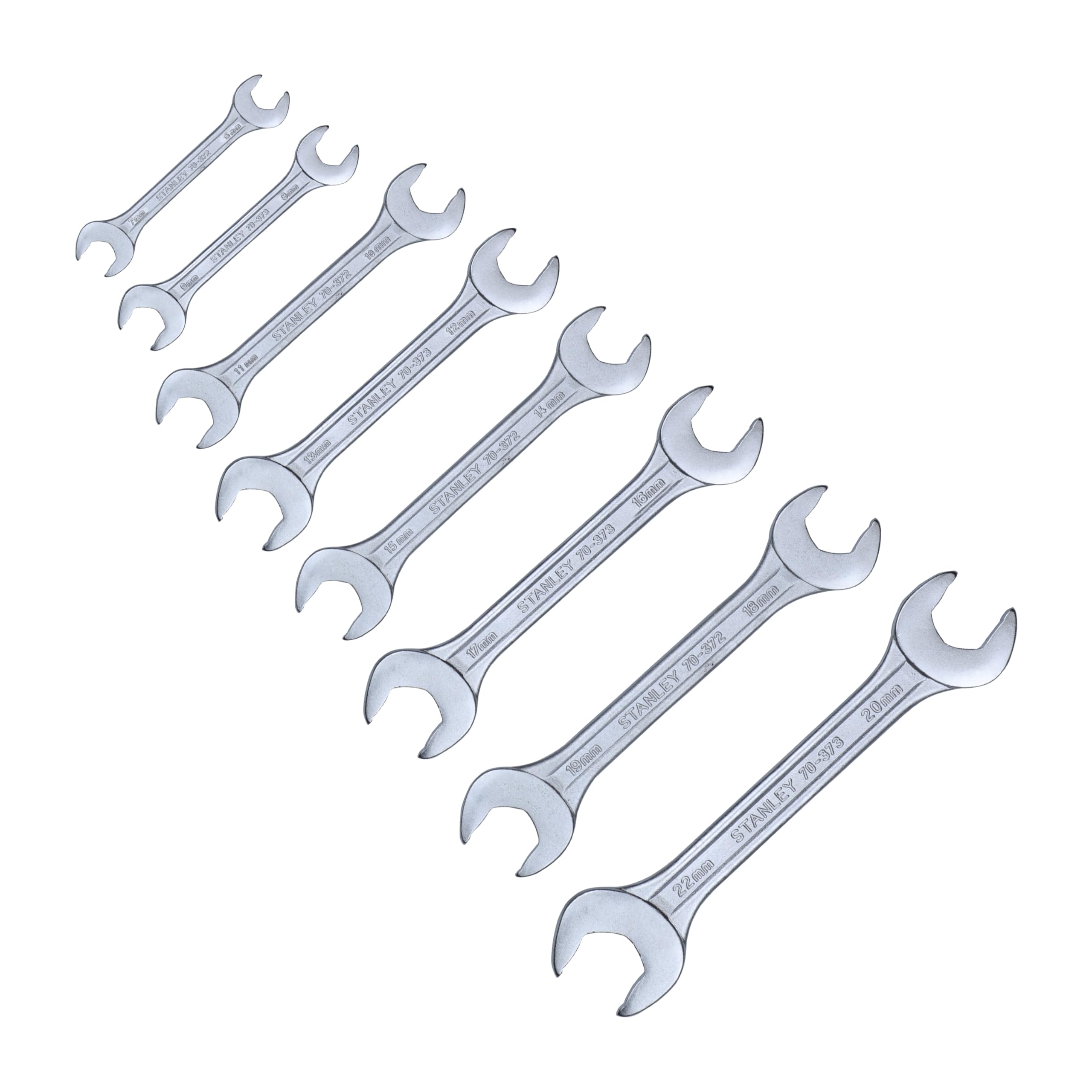 STANLEY 70-379E 8-piece Matte Finish Chrome Vanadium Steel Double Open-End Spanner Set with Maxi-Drive System, Anti-Slip & Anti-Corrosion properties, GREY – view 5