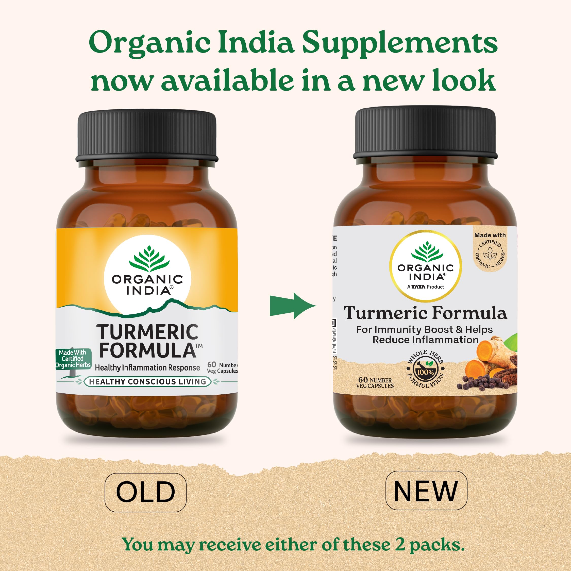 A TATA Product - Organic India Turmeric Formula - 60 Veg Capsules – view 2