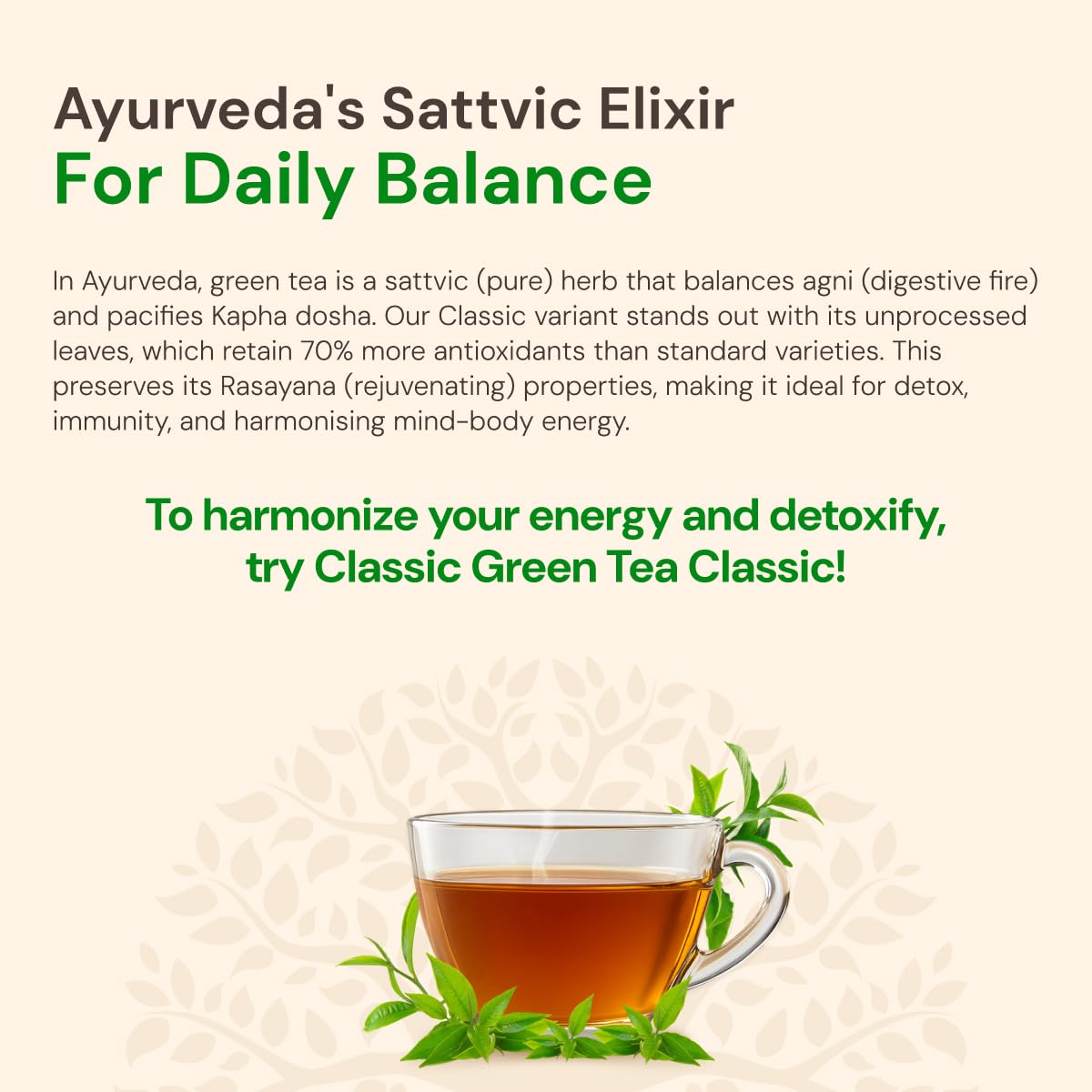 Maharishi Ayurveda Organic Certified Green Tea Classic - 100g – view 5