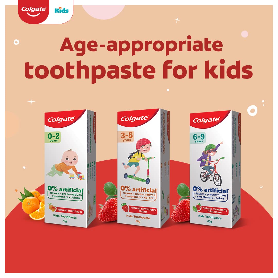 Colgate Kids Anticavity Toothpaste 6-9 Years, 160g (80g x 2), Natural Strawberry Mint Flavour, 0% Artificial – view 8