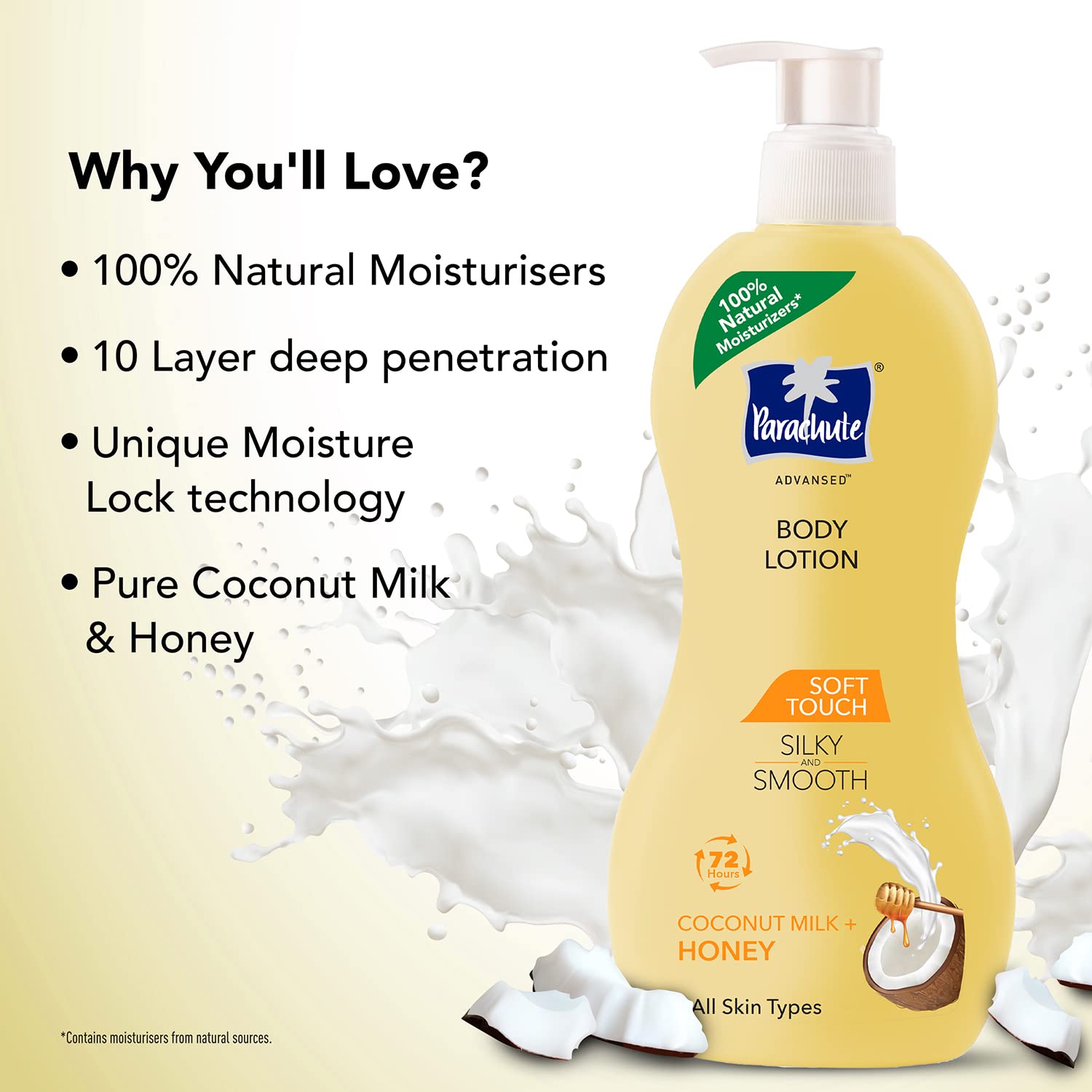 Parachute Advansed Soft Touch Body Lotion for Women & Men, All Skin types, 400ml + 250ml – view 5