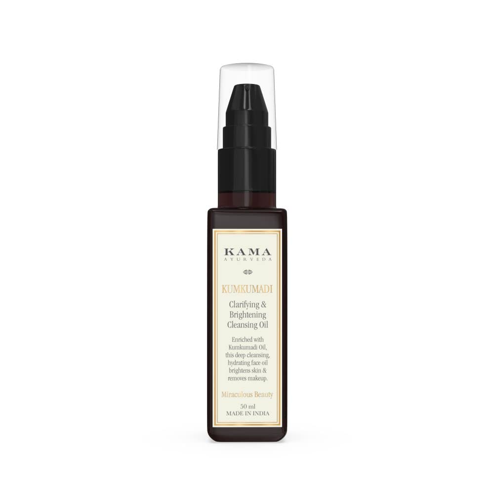 Front view of Kama Ayurveda Kumkumadi cleansing oil 50 ml bottle