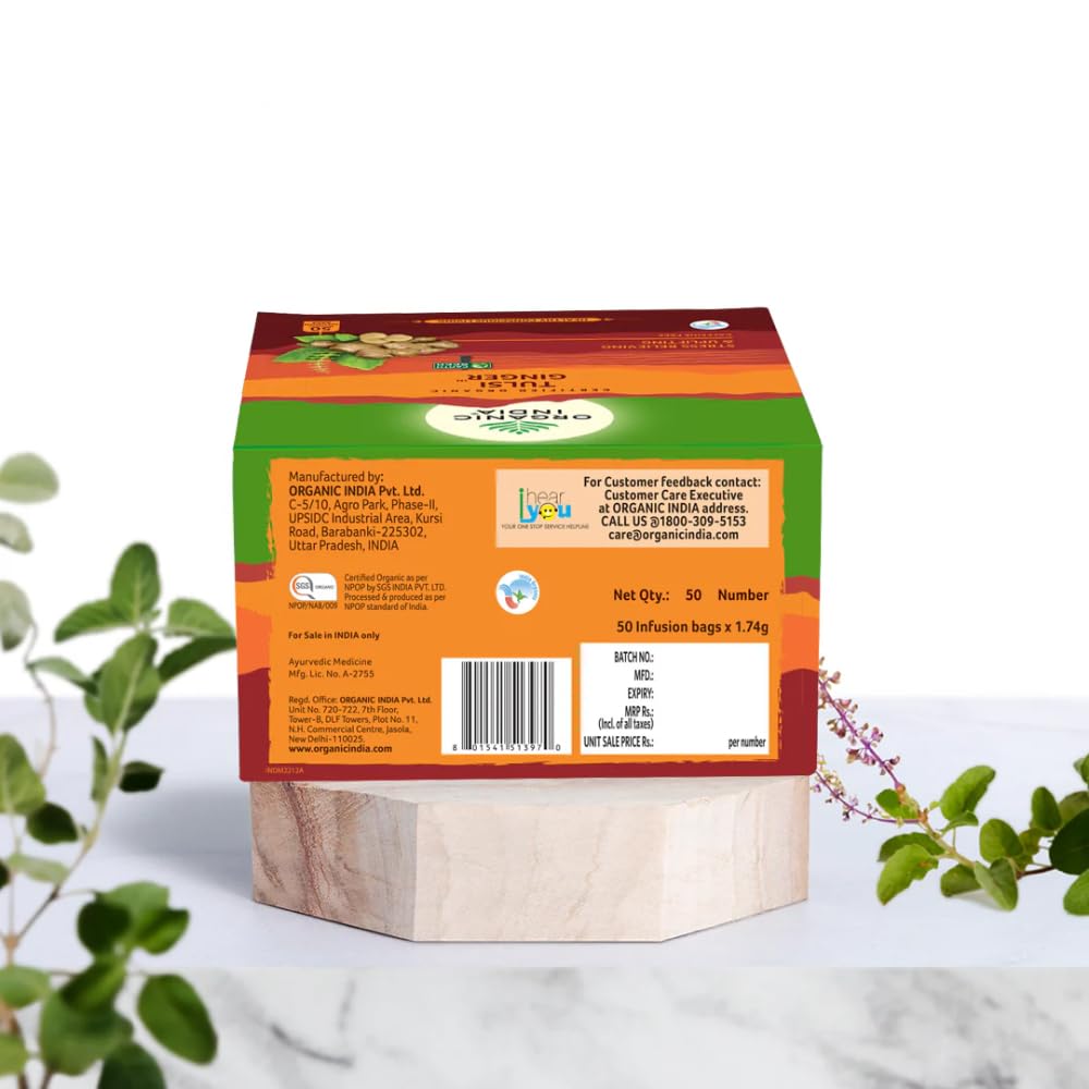 ORGANIC INDIA Tulsi Ginger 50 Teabags – view 5