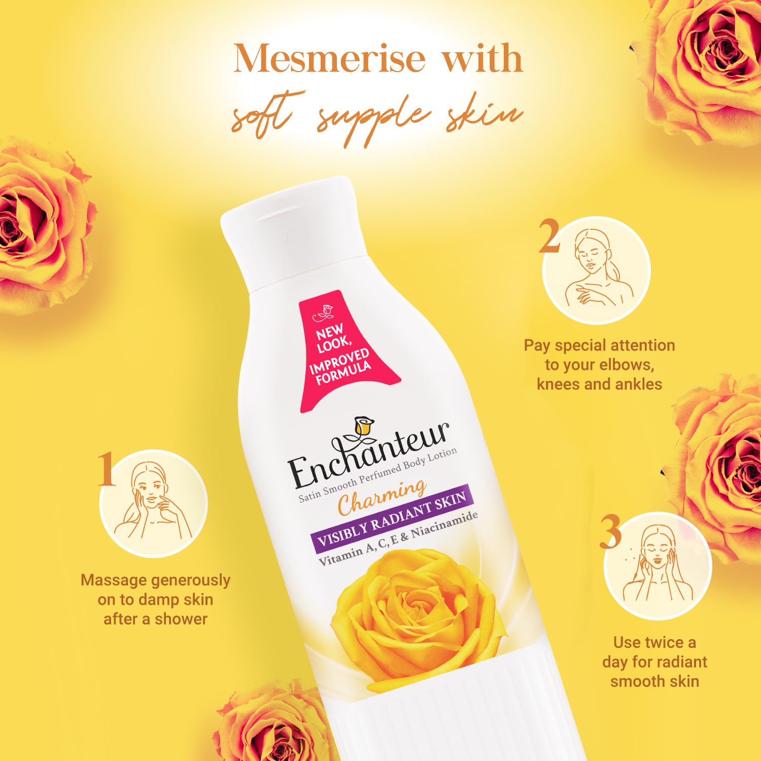 Enchanteur Charming Perfumed Body Lotion, 250ml, with Aloe Vera & Olive Butter for Satin Smooth Skin – view 8