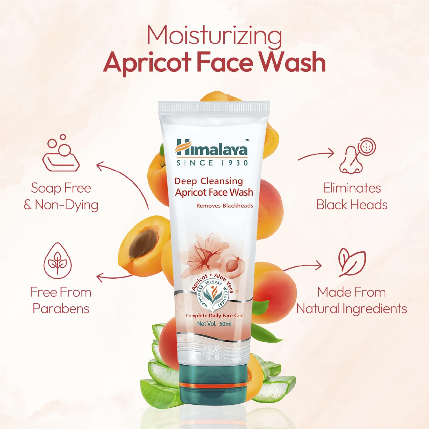Himalaya Herbal Deep Cleansing Apricot Face Wash, 100ml – view 3