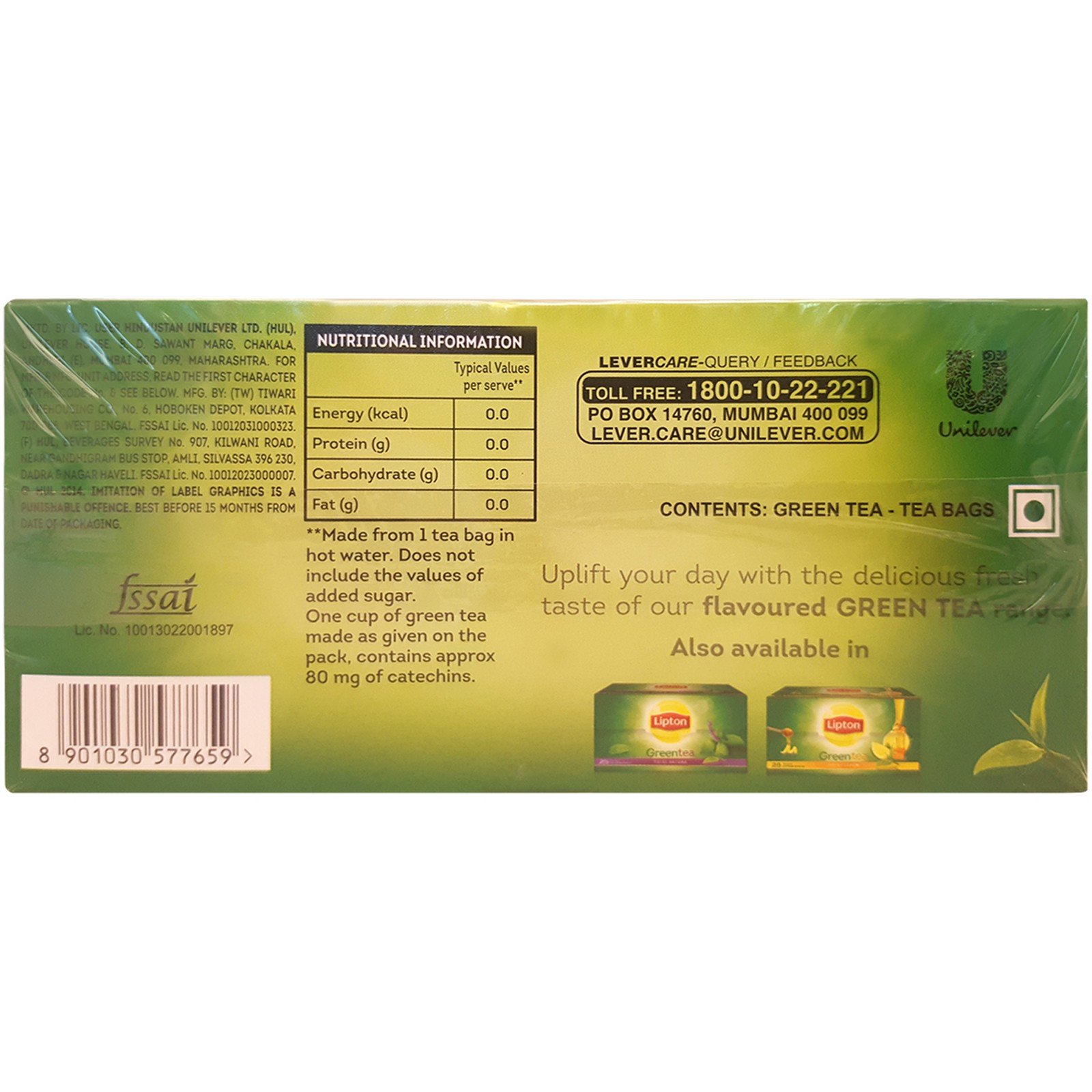 Lipton Green Tea Bags - Pure and Light, 25 Bags Carton – view 2