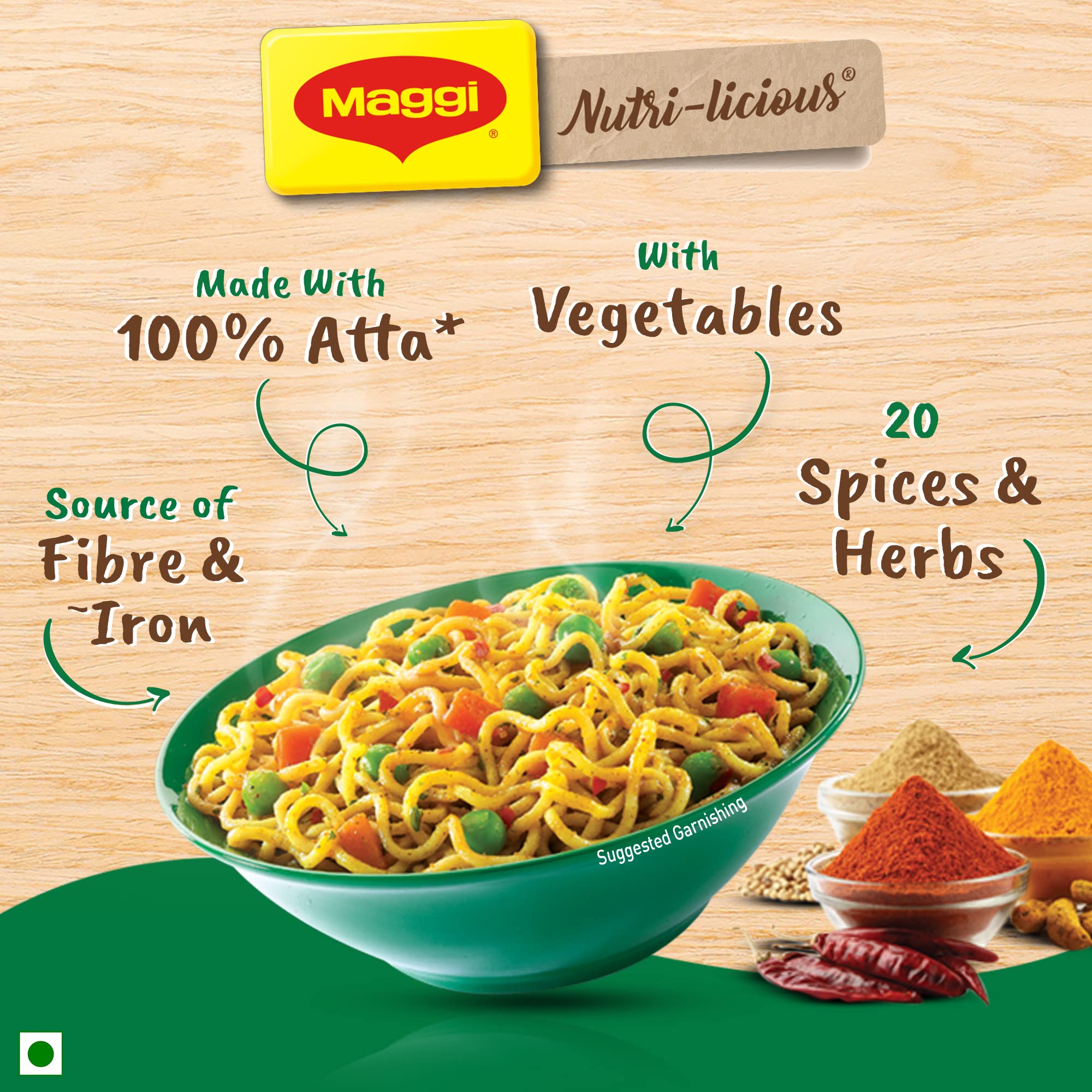 MAGGI Nutrilicious Masala Veg Atta Noodles with 20 Spices & Herbs, 725 grams (Pack of 10) – view 5