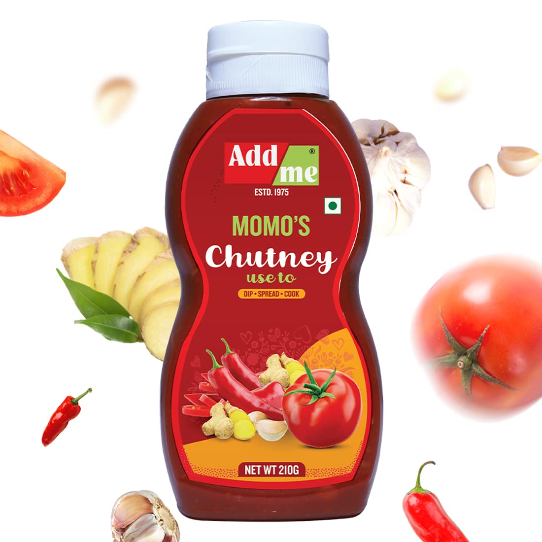 Add me home made Momo's Chutney 210Gm, Spicy Red schezwan Chilli Garlic Tomato Sauce chatni 210 G – view 4
