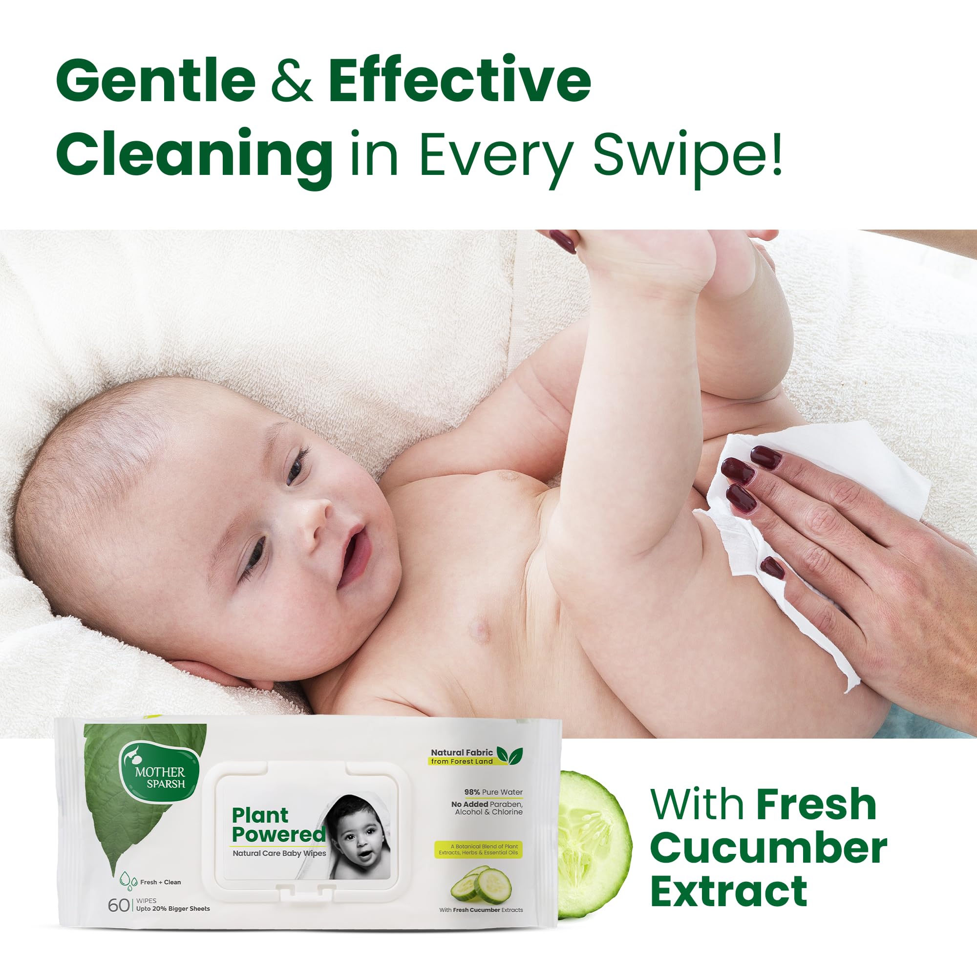 Mother Sparsh Natural Care Baby Wipes I 100% Plant Made Fabric From Forest Land – view 6