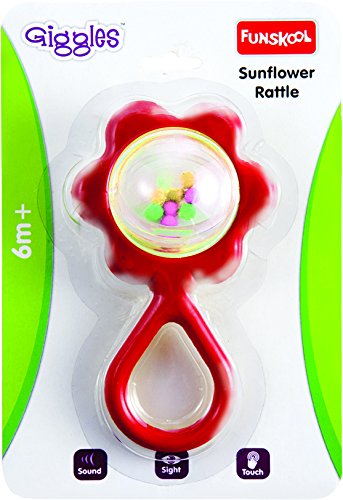 Giggles - Sunflower Rattle , Colourful rattle for New Born Baby, Stimulates Senses,Rattling sound, 6 months & above, Infant Toys – view 2
