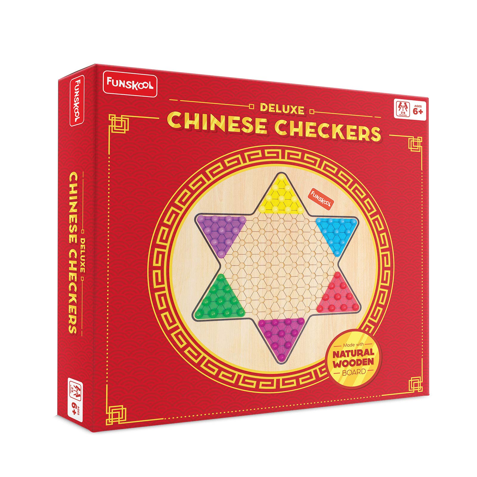 Funskool Chinese Checkers family board game with wooden balls