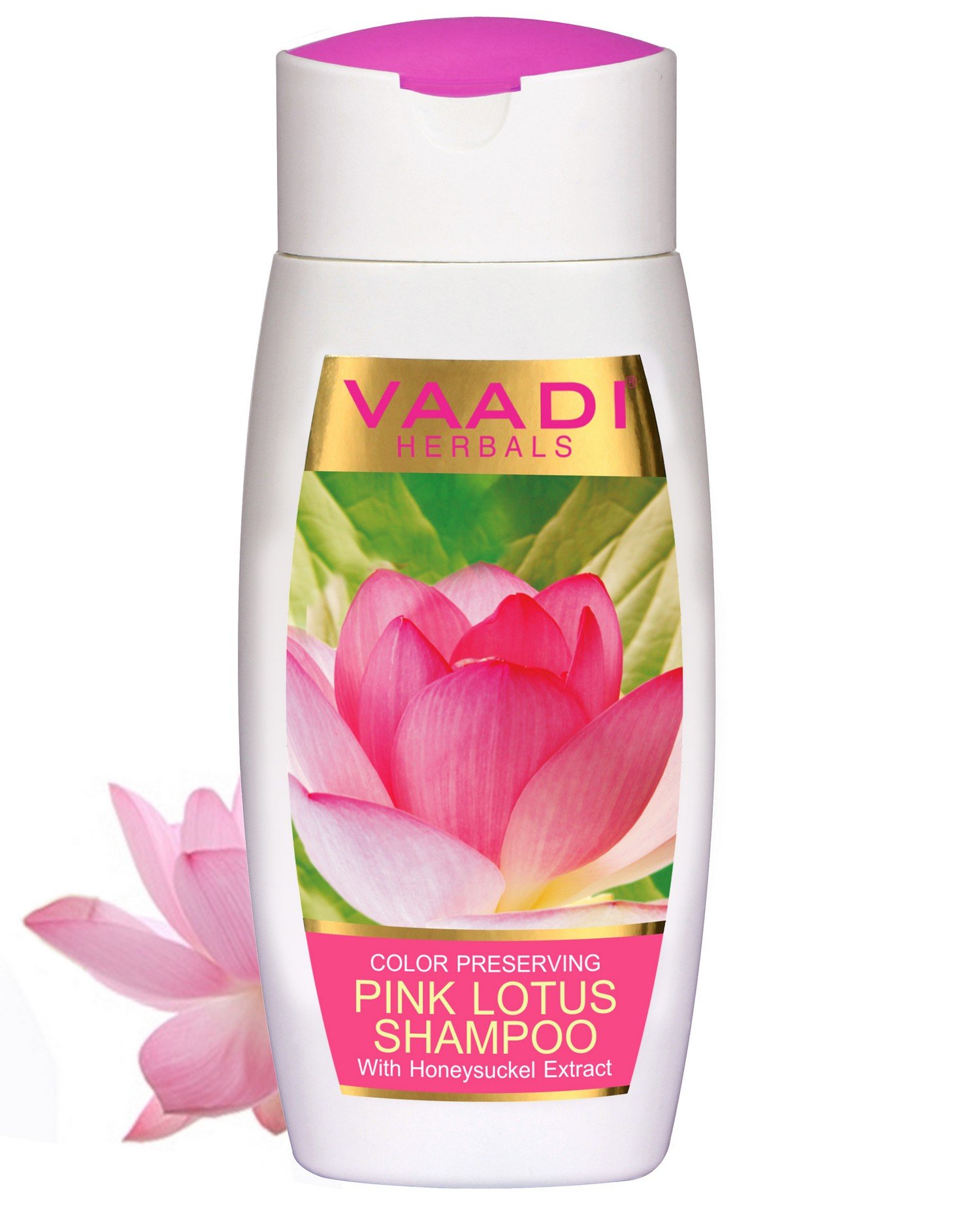 Vaadi Herbals Color Preserving Pink Lotus Shampoo with Honeysuckle Extract, 110ml – view 2