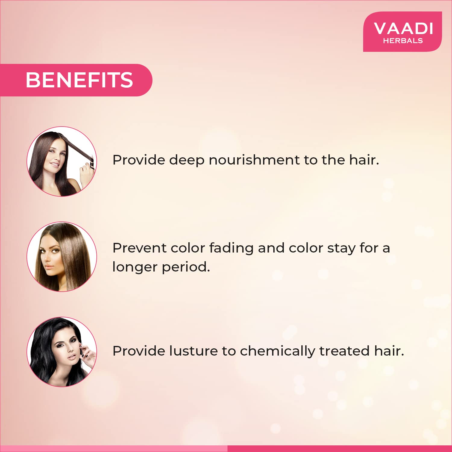 Vaadi Herbals Color Preserving Pink Lotus Shampoo with Honeysuckle Extract, 110ml – view 4