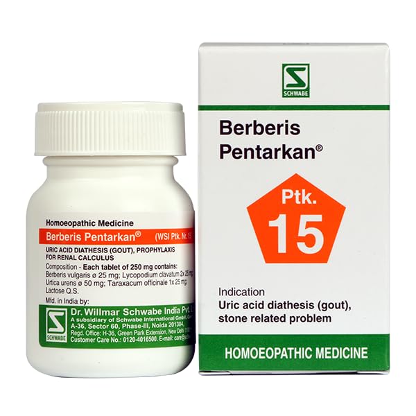 Berberis Pentarkan 20 Gm tablet bottle by Dr. Willmar Schwabe