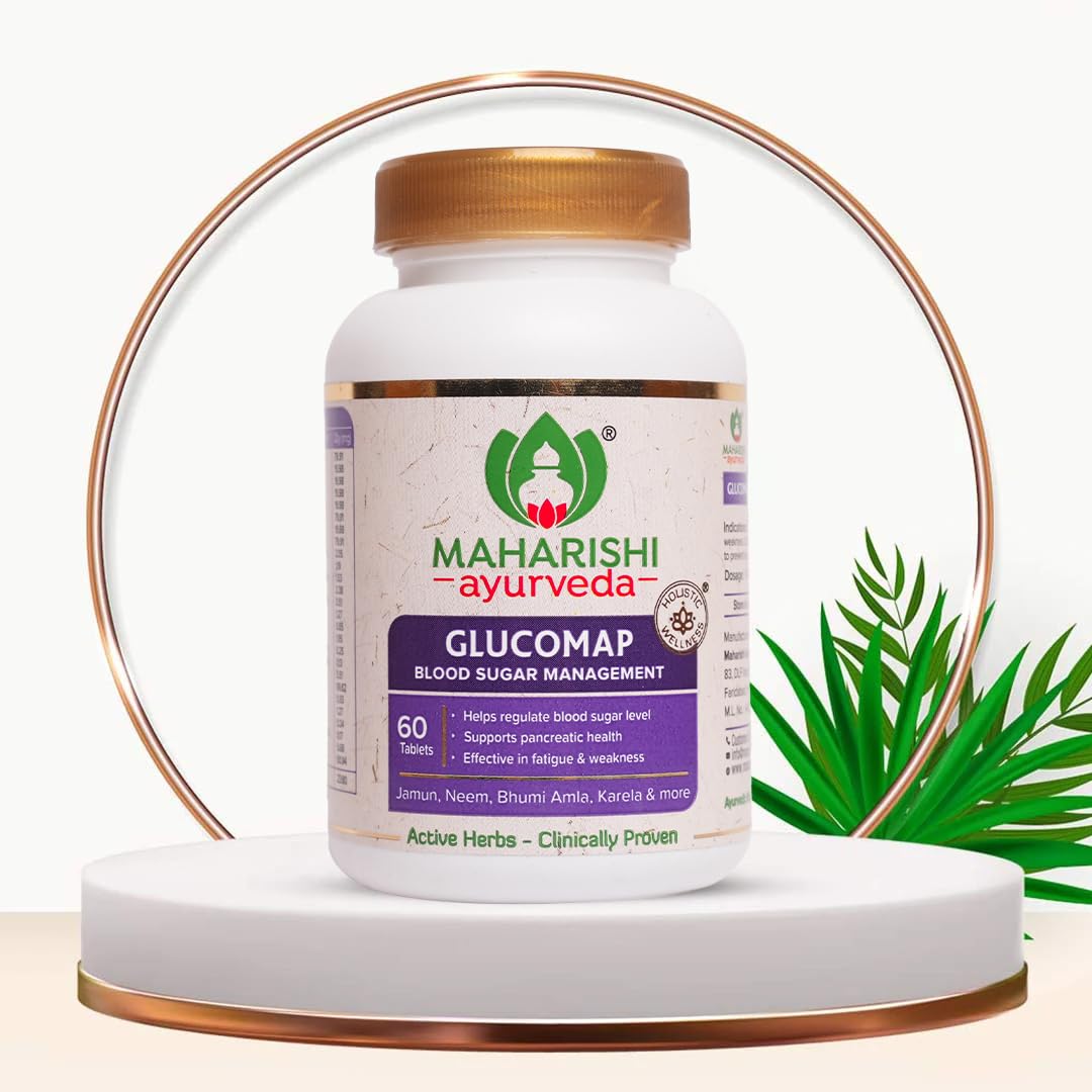 Maharishi Ayurveda Glucomap For Diabetes Management With Jamun,Karela,Neem,Arjuna Help Control Blood Sugar Levels Natural Glucose Regulator Helps In Blood Sugar Metabolism 60 Tablets Pack Of 1 – view 2