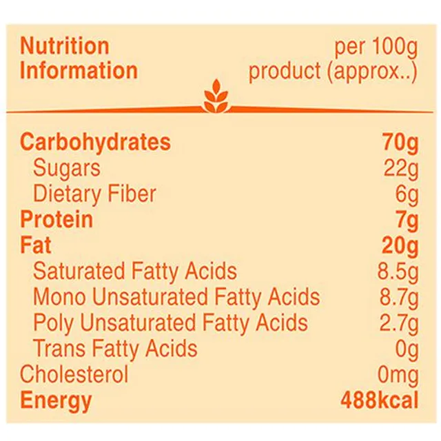 Britannia NutriChoice Oats Cookies - Orange With Almonds, Healthy Snack, Fibre Enriched, 75 g – view 4