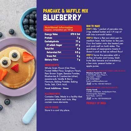 Slurrp Farm No Maida Instant Pancake Mix-blue berry, 50g – view 2