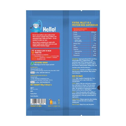 Slurrp Farm No Maida Instant Pancake Mix-blue berry, 50g – view 3