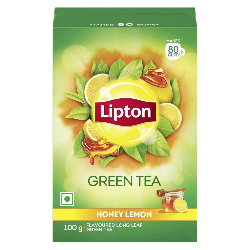 Lipton honey lemon green tea loose leaves in 100 g bag
