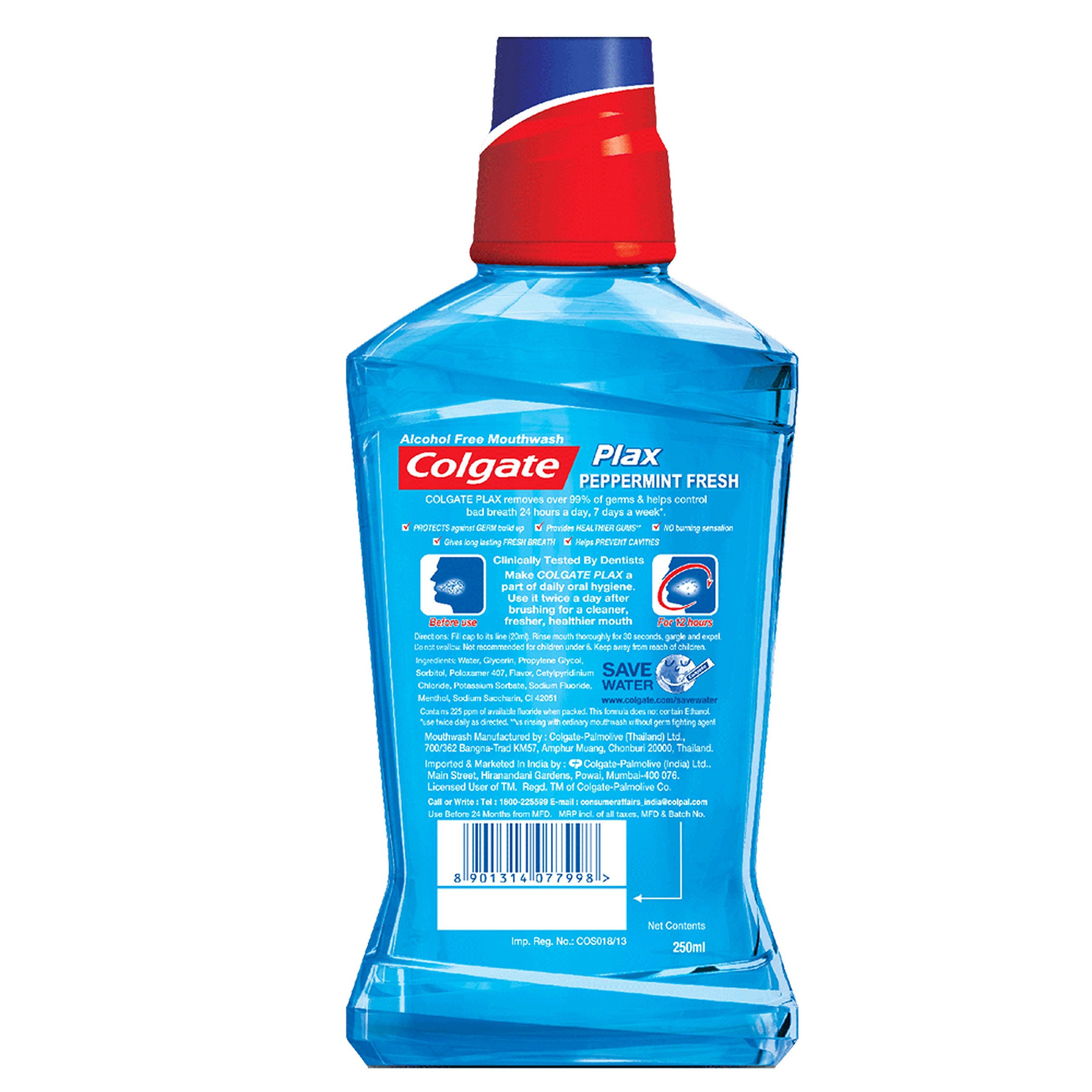 Colgate Plax Mouthwash - 250 ml (Pepper Mint, Buy 2 Get 1 Free) – view 2