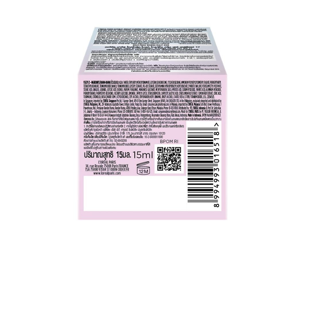 L'Oreal Paris Glycolic Bright Day Cream with SPF 17, 15ml – view 9