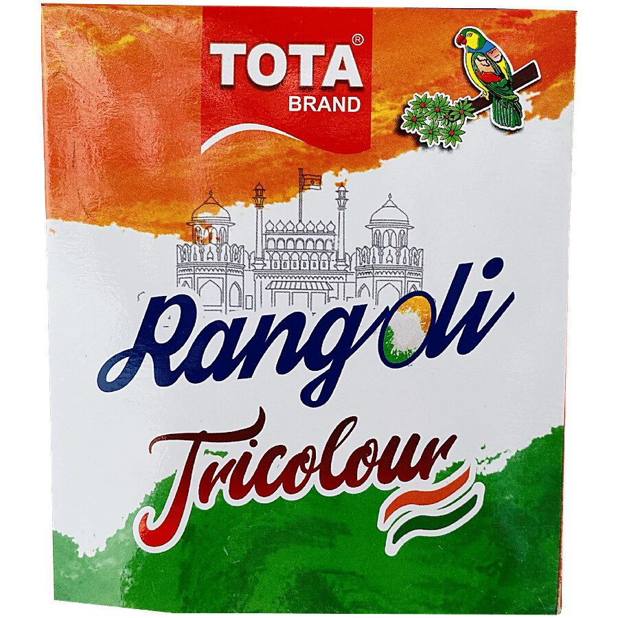 Tota Rangoli Tricolour Powder - For Holi, Assorted Colours 100 g – view 2