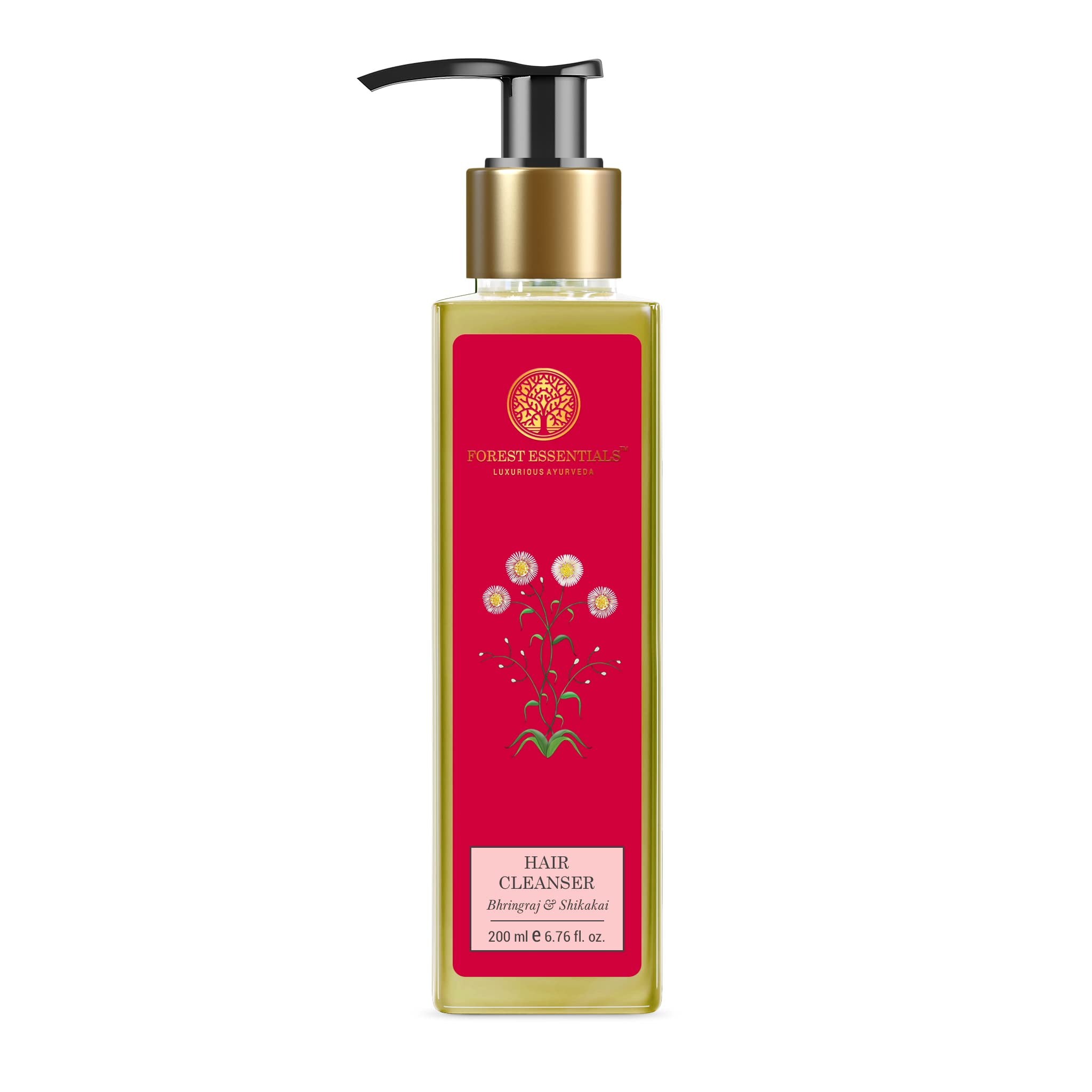 Forest Essentials Hair Cleanser Bhringraj&Shikakai|Ayurvedic Shampoo For Hair Growth&Hair Fall Control|Anti-Dandruff Shampoo|Sls/Sles (Sulphates)Free,Paraben Free|Natural Shampoo For Women&Men|200 Ml