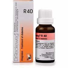 Front view of Organic Homoeo R40 Diaglukon 22 ml bottle