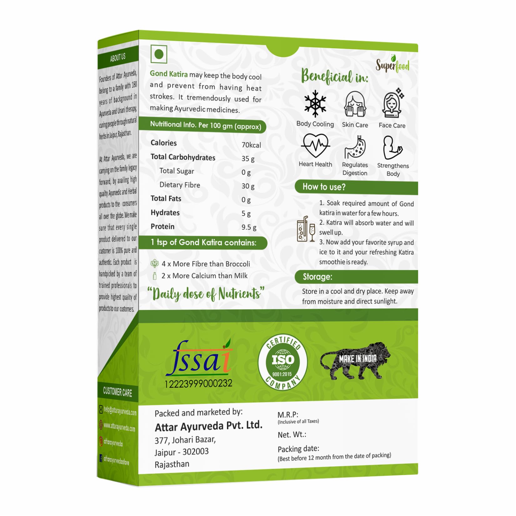 Attar Ayurveda Gond Katira Pure (Edible Gum) - 200 grams – view 2