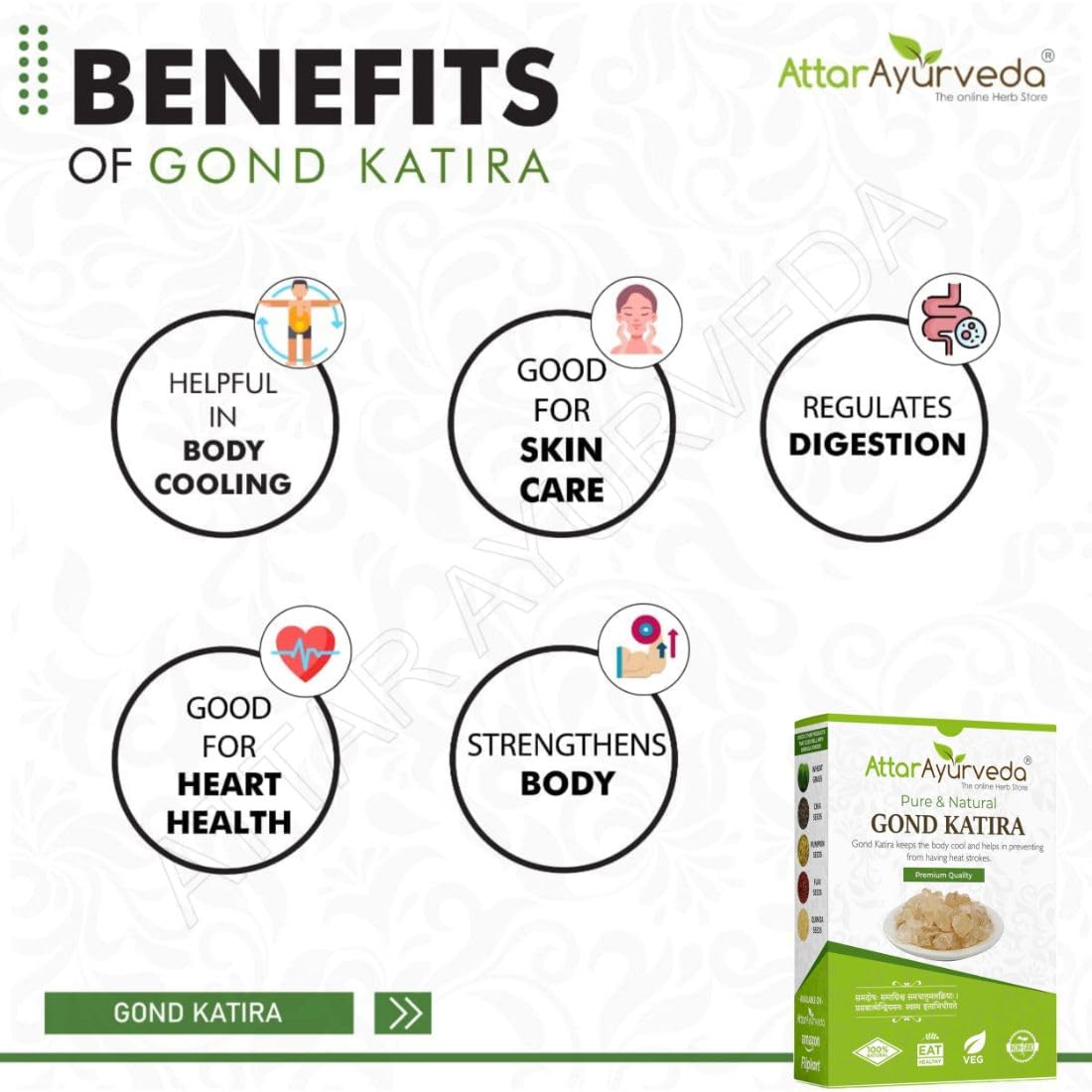 Attar Ayurveda Gond Katira Pure (Edible Gum) - 200 grams – view 5